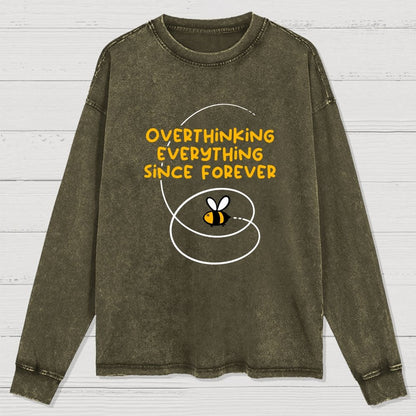 Overthinker Bee Washed Long Sleeve Tee