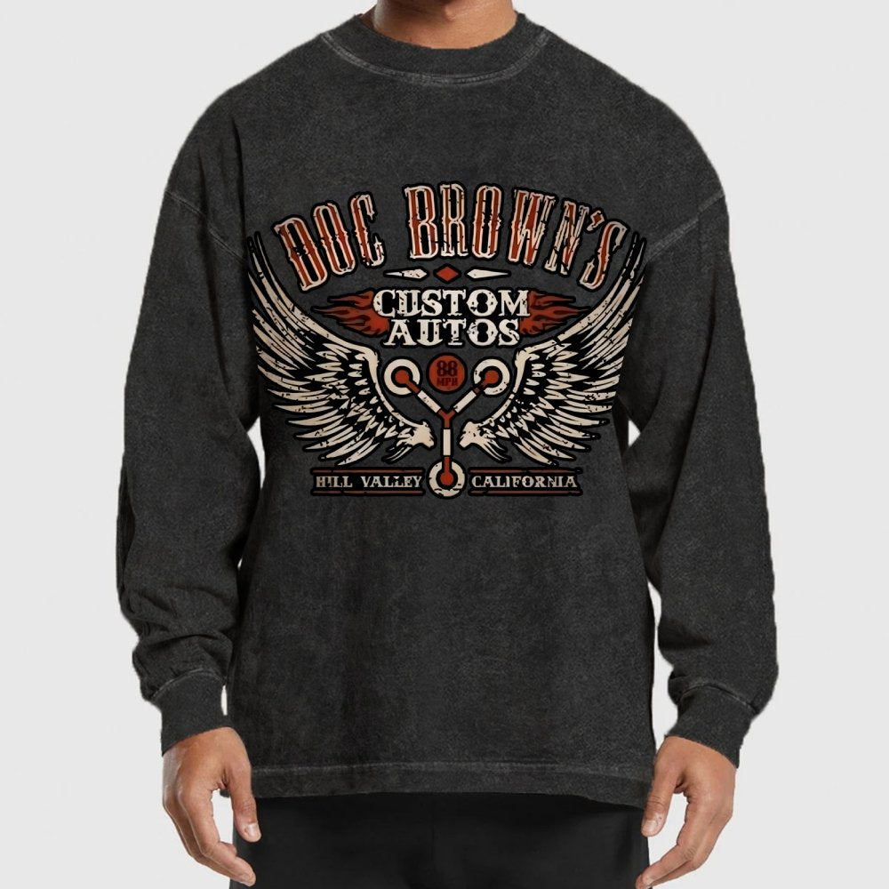 Doc Brown's Garage Washed Long Sleeve Tee