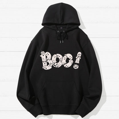 Boo - Funny Cute Ghost Typography Geek Cotton Hoodie