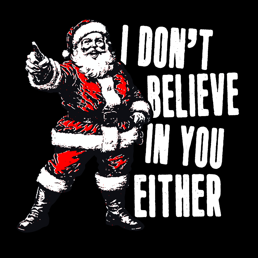 I Don't Believe In You Either Christmas Geek T-Shirt