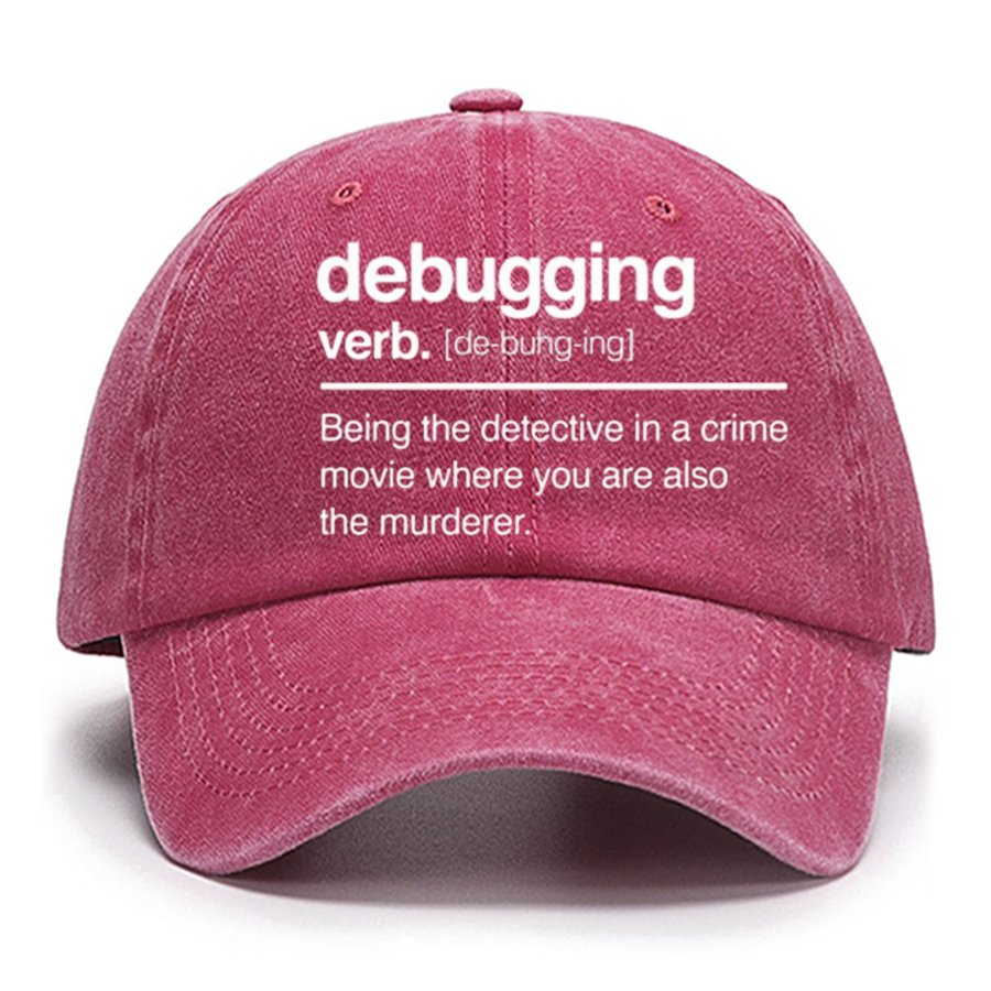 Debugging Verb - NERD Hat - IT Hat - Computer Coder Hat