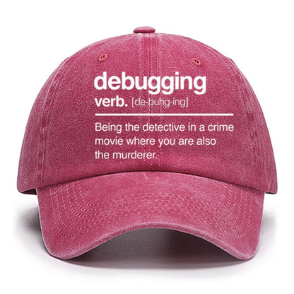 Debugging Verb - NERD Hat - IT Hat - Computer Coder Hat