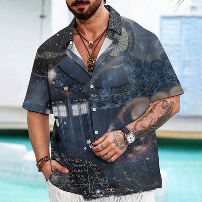 The Time Traveling Mysterious Phone Booth Geek Hawaiian Shirt