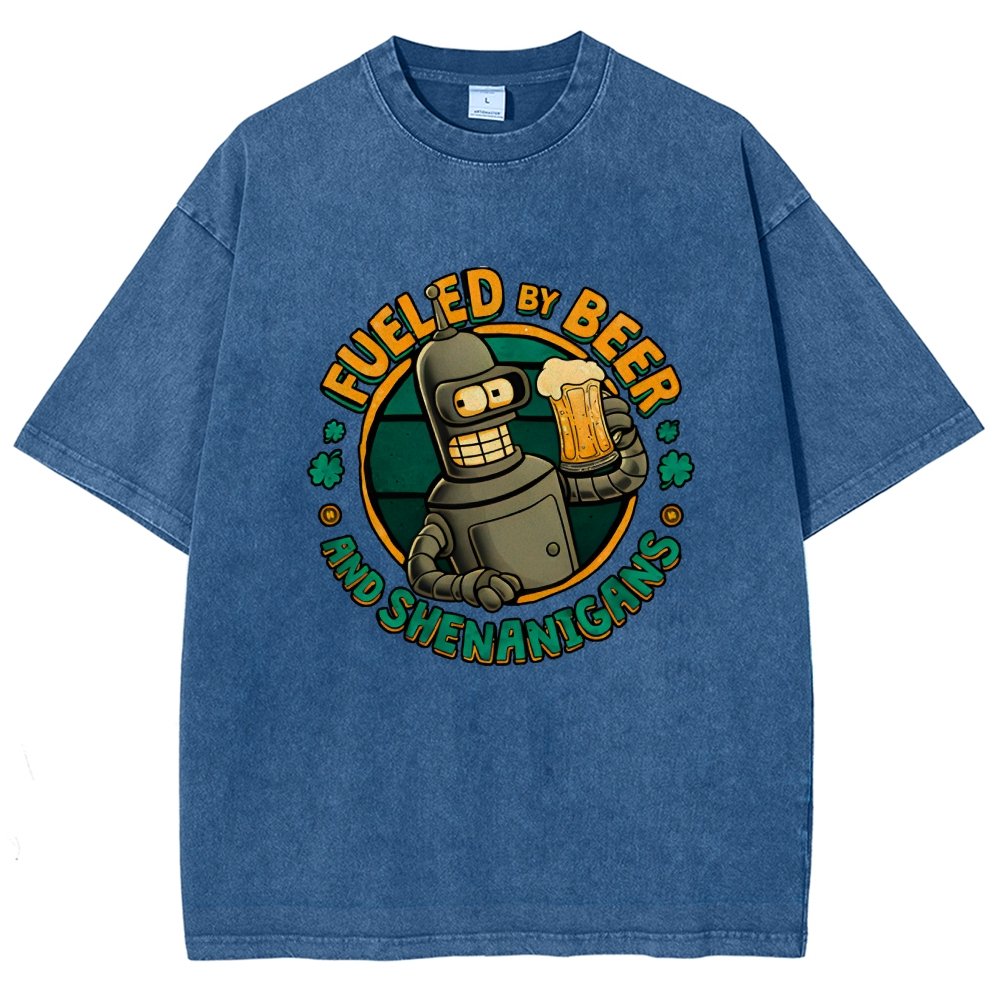 Fueled By Beer Vintage Distressed T-shirt