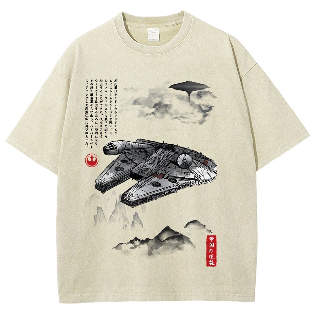 Escape from Mysterious City sumi-e Vintage Distressed T-shirt