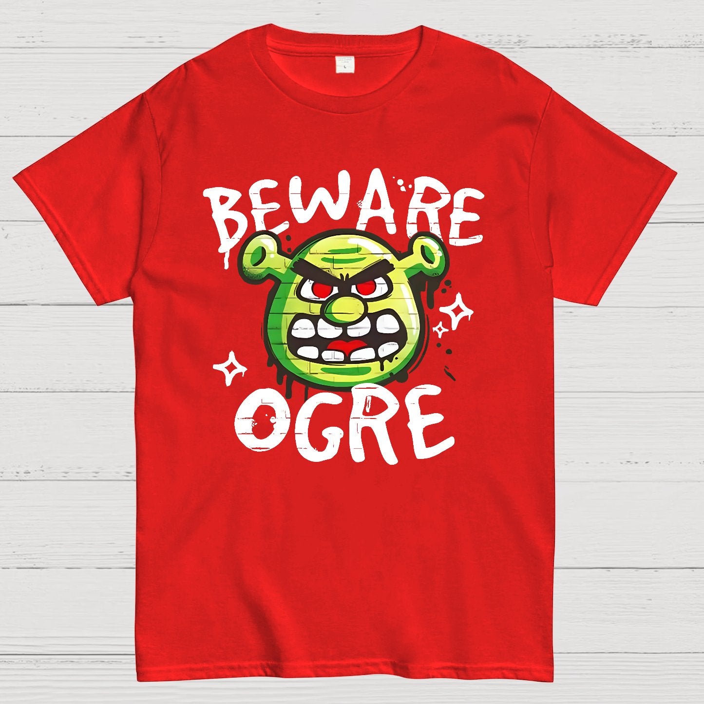 Beware Ogre Graffiti Geek T-Shirt