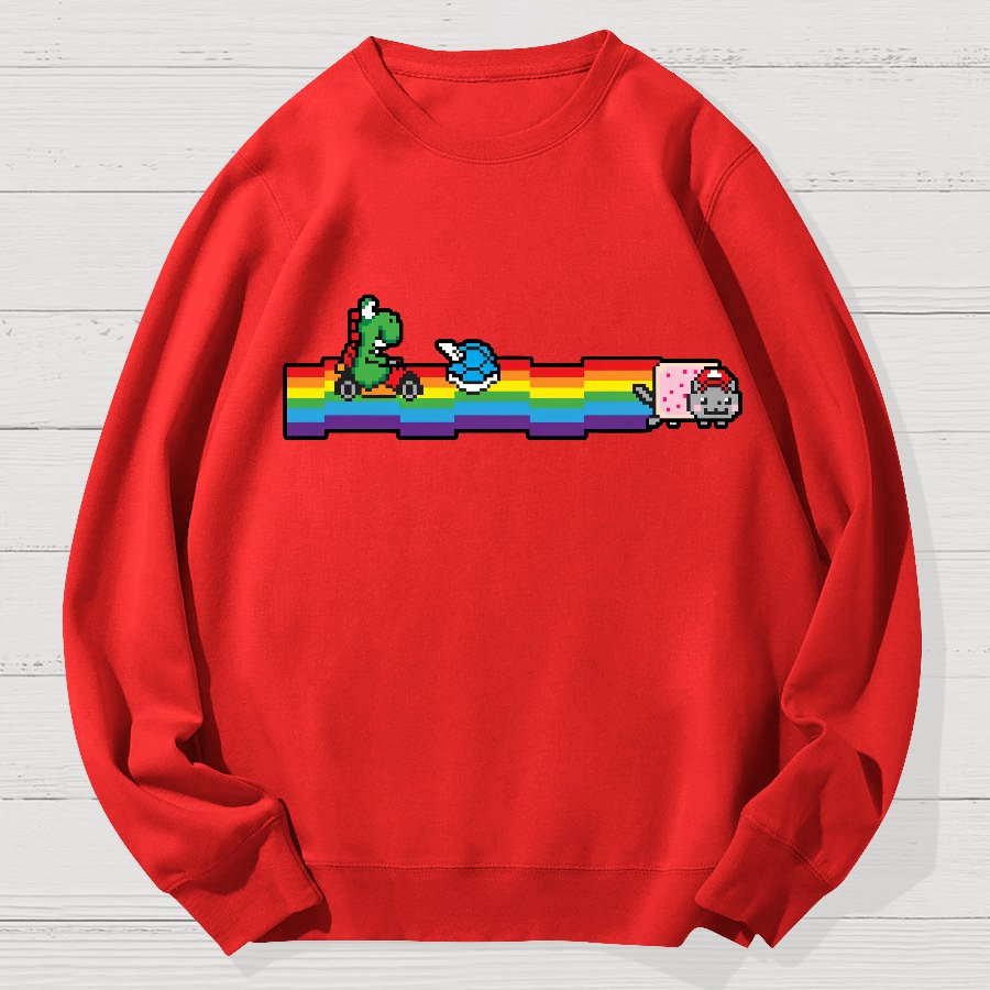 Rainbow Kart Geek Cotton Sweatshirt