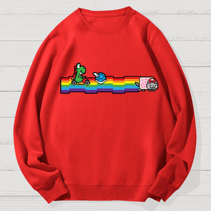 Rainbow Kart Geek Cotton Sweatshirt