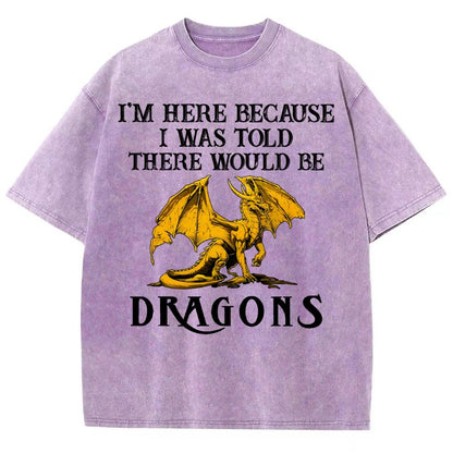 I'm Here Because I Was Told There Would Be Dragons Vintage Distressed T-shirt