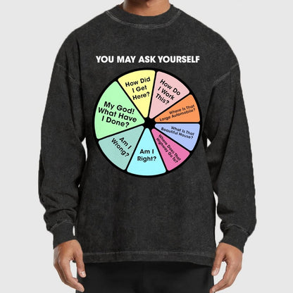 You May Ask Yourself Washed Long Sleeve Tee