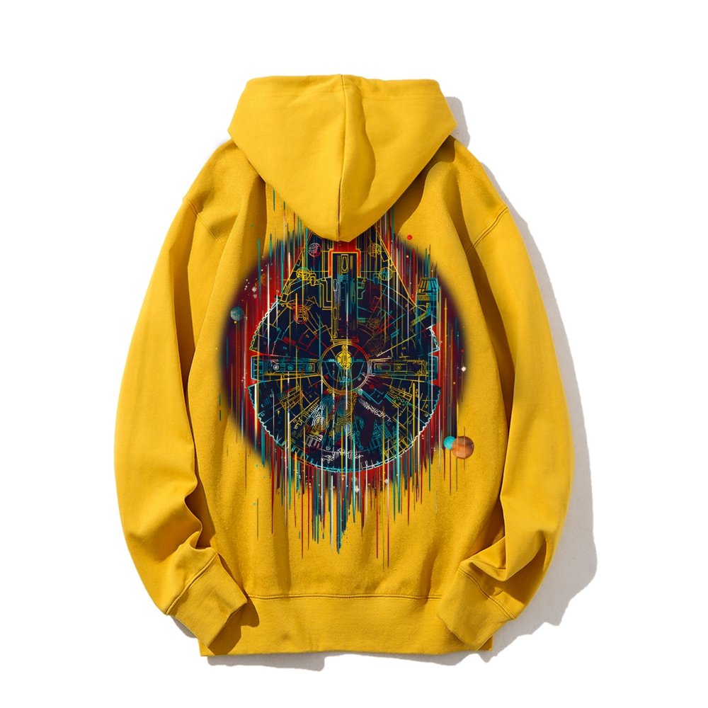 The Neon Falcon Printed Back Cotton Hoodie