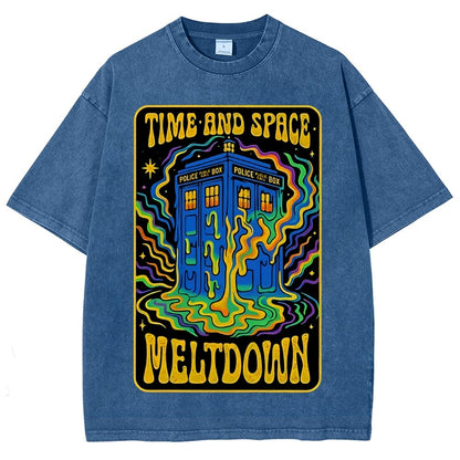 Time And Space Meltdown Vintage Distressed T-shirt