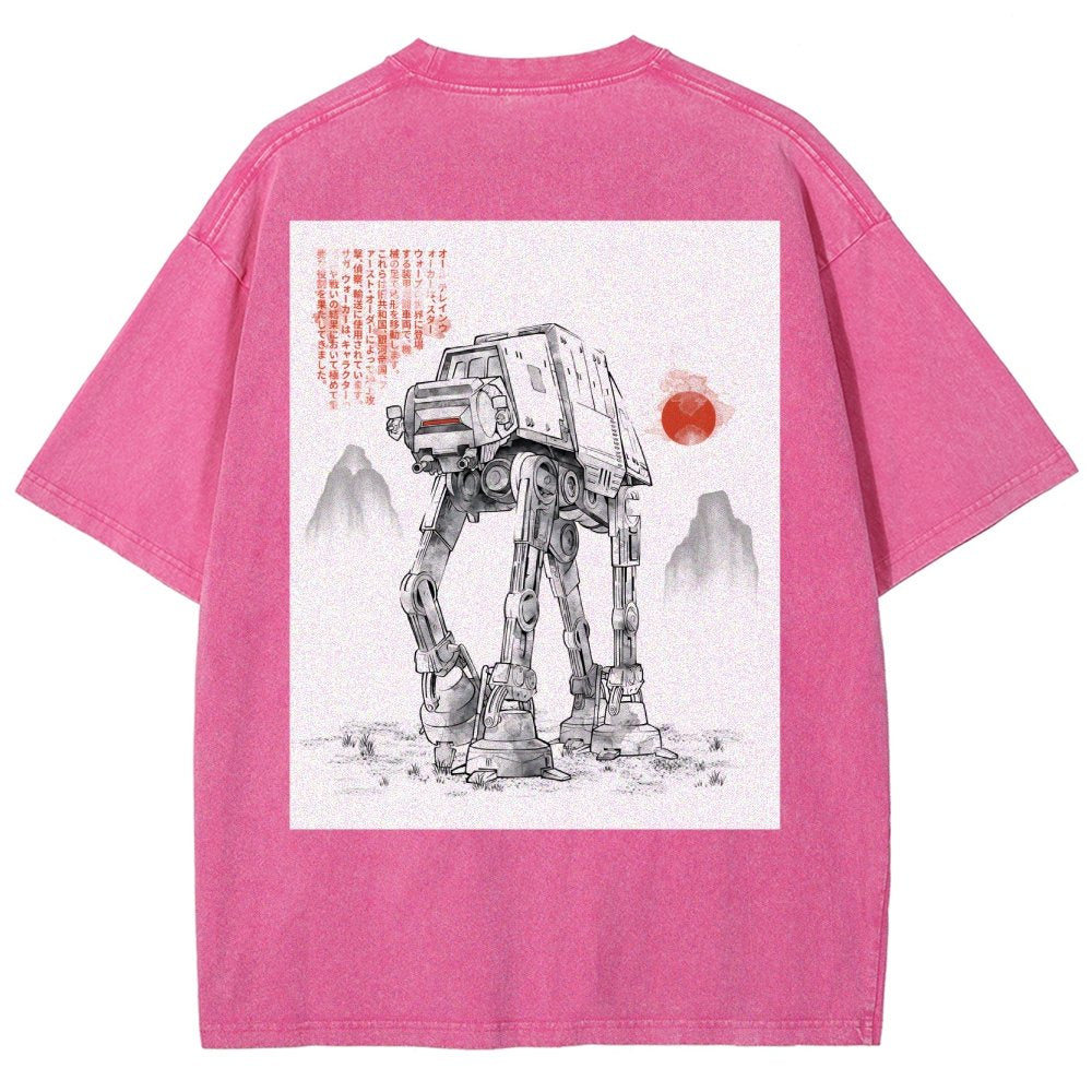 Astrobot Invention Armored Walker Back Print Washed T-Shirt