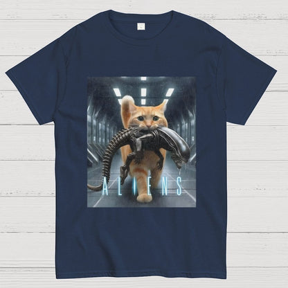 Cat Vs Mysterious Creatures Geek T-Shirt
