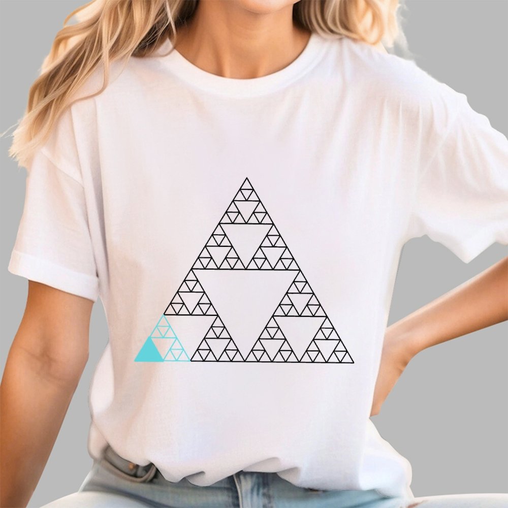 The Minimalist Aesthetic Sierpinski Triangle Art Print Geek T-Shirt