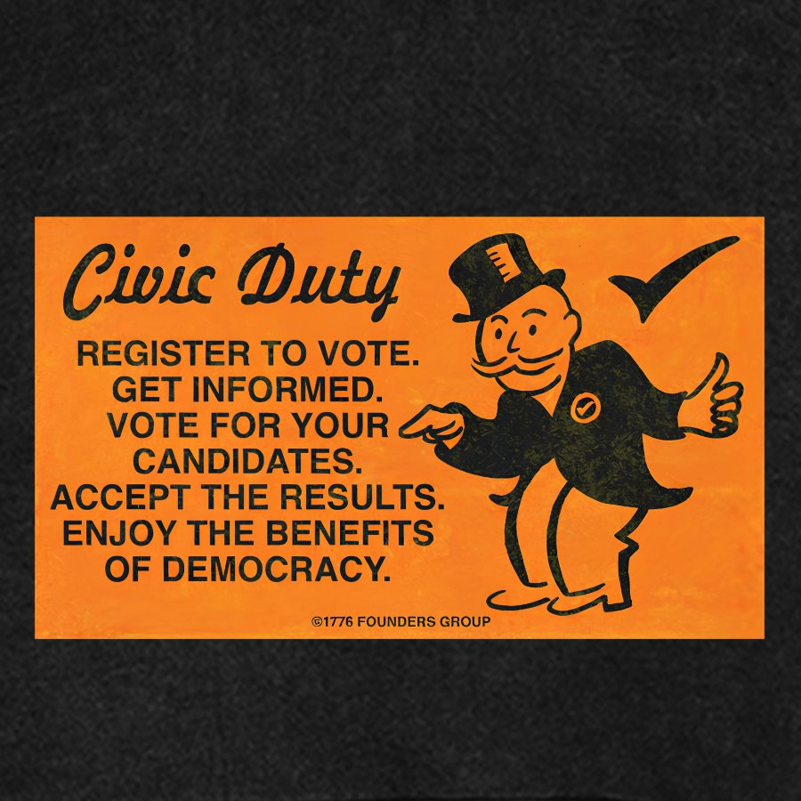 Civic Duty Card.Vintage Distressed Hoodie