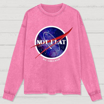 Not Flat Science Nerd Washed Long Sleeve Tee