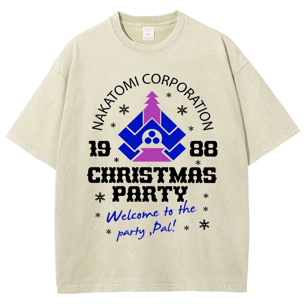 Nakatomi Christmas Party Vintage Distressed T-shirt