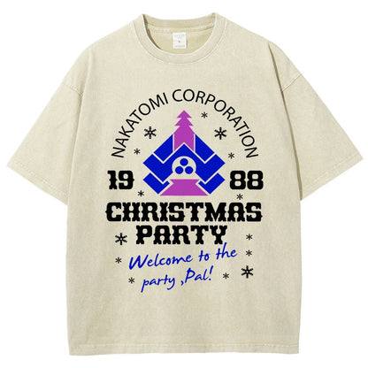 Nakatomi Christmas Party Vintage Distressed T-shirt
