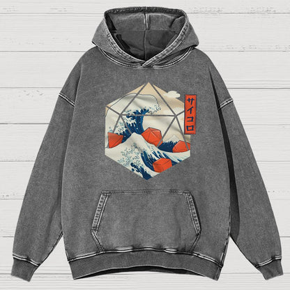 Fibonacci Wave Science Dice Vintage Distressed Hoodie