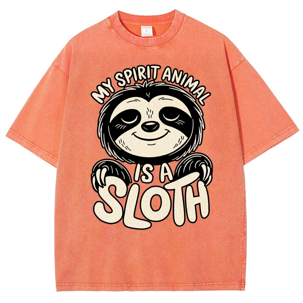 My Spirit Animal is a Sloth Vintage Distressed T-shirt