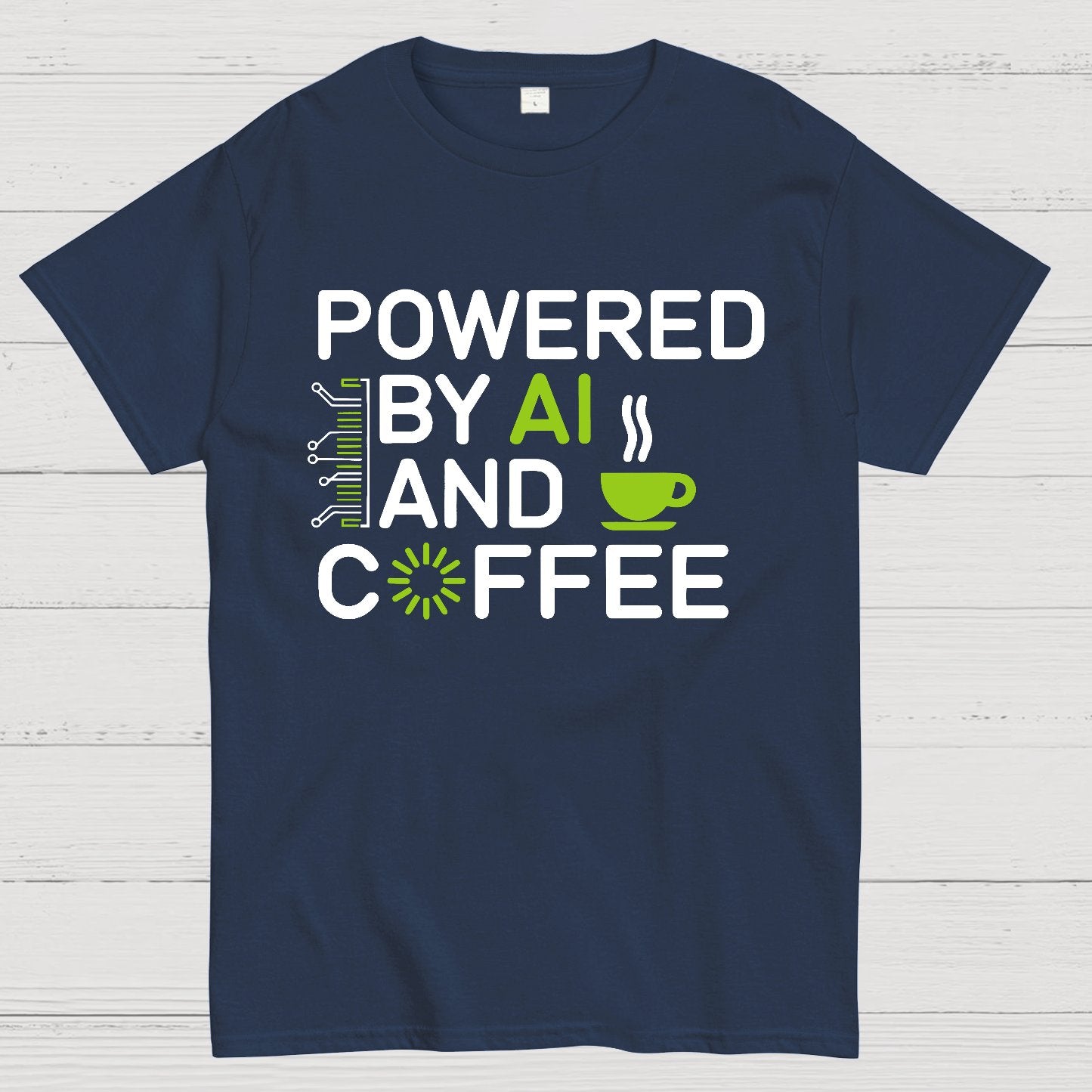 Powered By AI And Coffee Geek T-Shirt