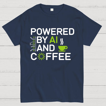 Powered By AI And Coffee Geek T-Shirt
