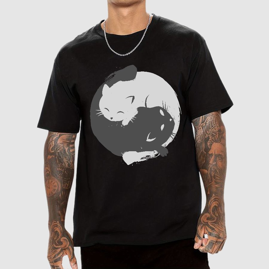 Yin-yang Cat Geek T-Shirt