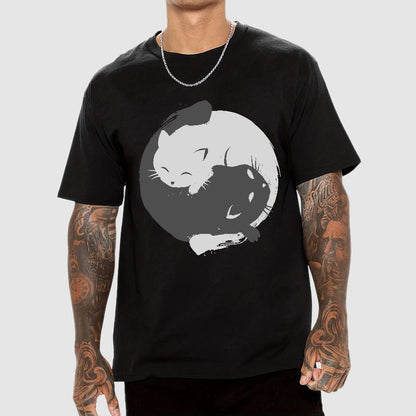 Yin-yang Cat Geek T-Shirt