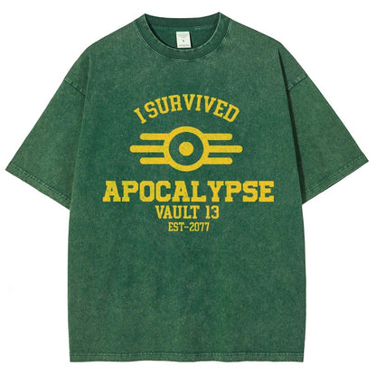 I Survived Apocalypse Vintage Distressed T-shirt