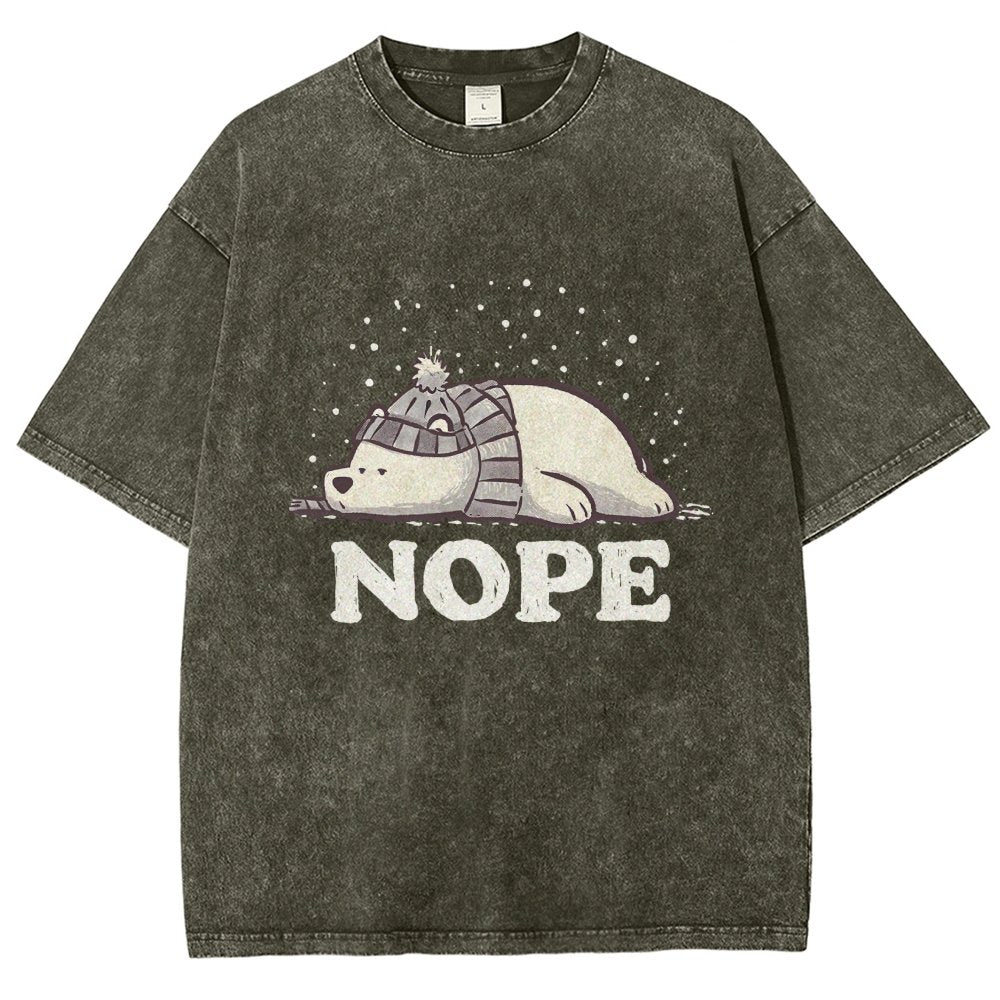 Nope Too Cold for Anything Vintage Distressed T-shirt