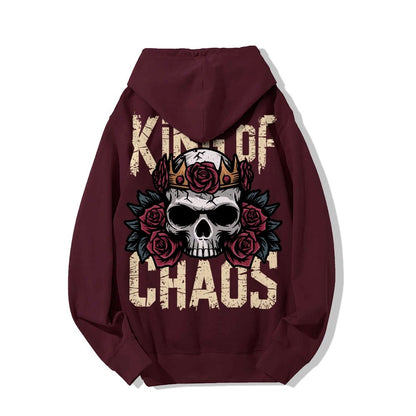 King Of Chaos Printed Back Cotton Hoodie