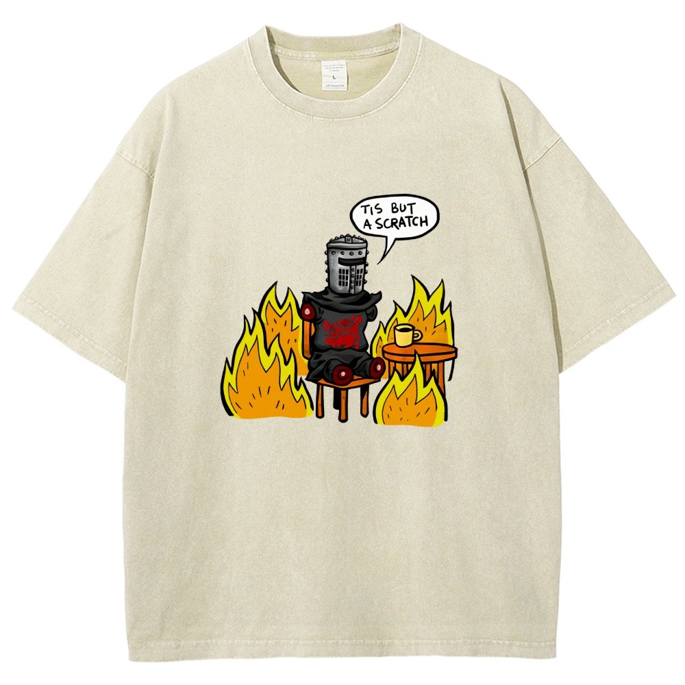 Tis Is Fine Vintage Distressed T-shirt