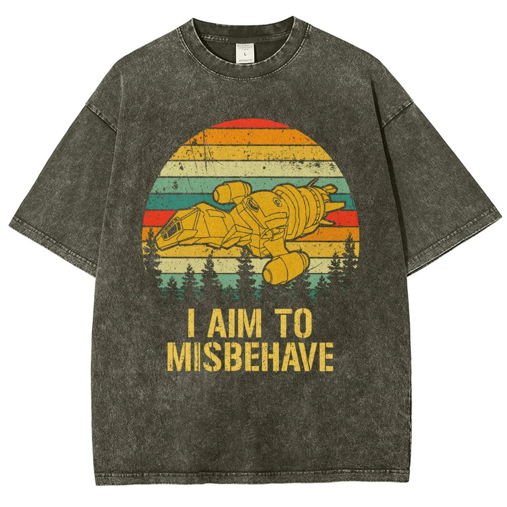 I Aim To Misbehave Vintage Distressed T-shirt