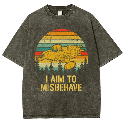 I Aim To Misbehave Vintage Distressed T-shirt