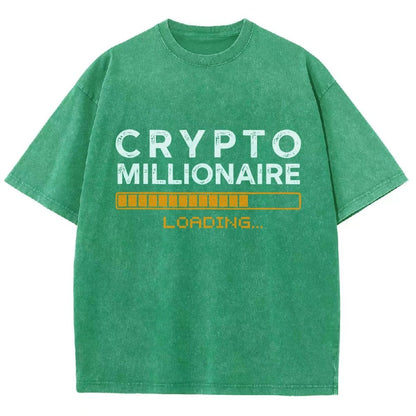 Crypto Millionaire Loading Vintage Distressed T-shirt