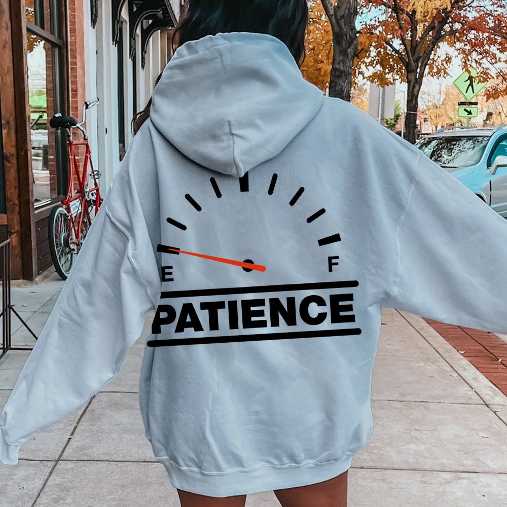 funny patience Printed Back Unisex Cotton Hoodie