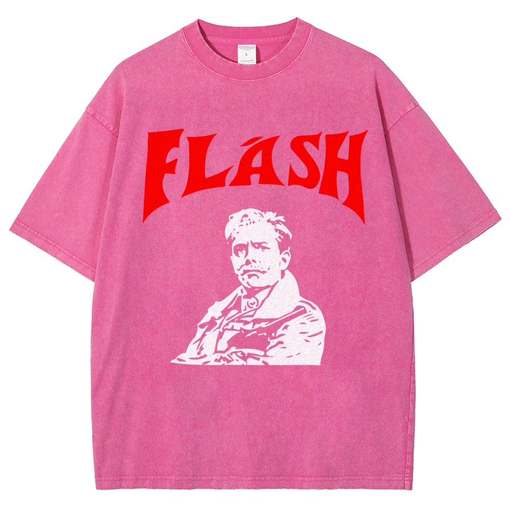 Mister Flashy Flash Spoof Ringer Vintage Distressed T-shirt
