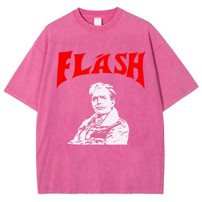 Mister Flashy Flash Spoof Ringer Vintage Distressed T-shirt