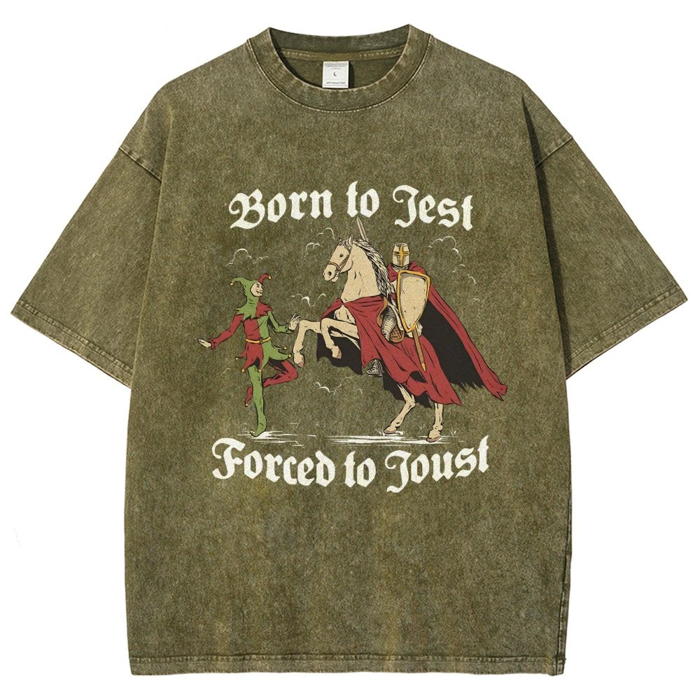 Born To Jest Forced To Joust Vintage Distressed T-shirt