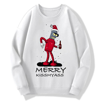 Merry Kissmyass Geek Cotton Sweatshirt
