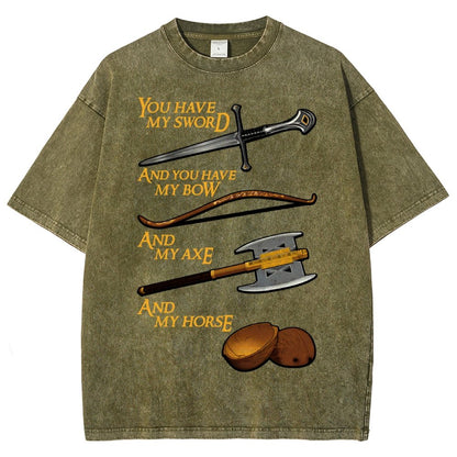 Holy Ring-You Have My Blade And You Have My Arrow And My Hammer And My Steed. Vintage Distressed T-shirt
