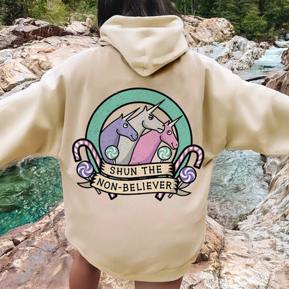 Shun The Non-Believer Printed Back Unisex Cotton Hoodie