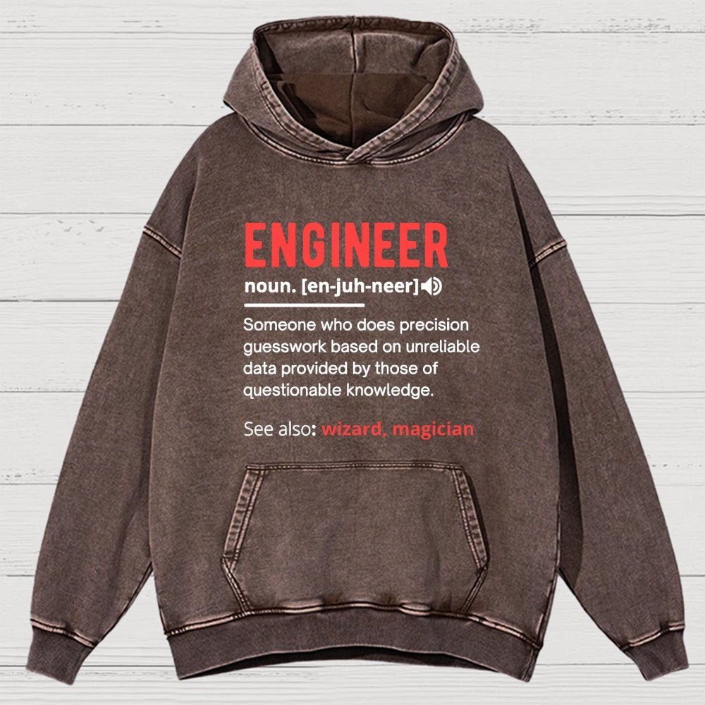 Engineer Definition Vintage Distressed Hoodie