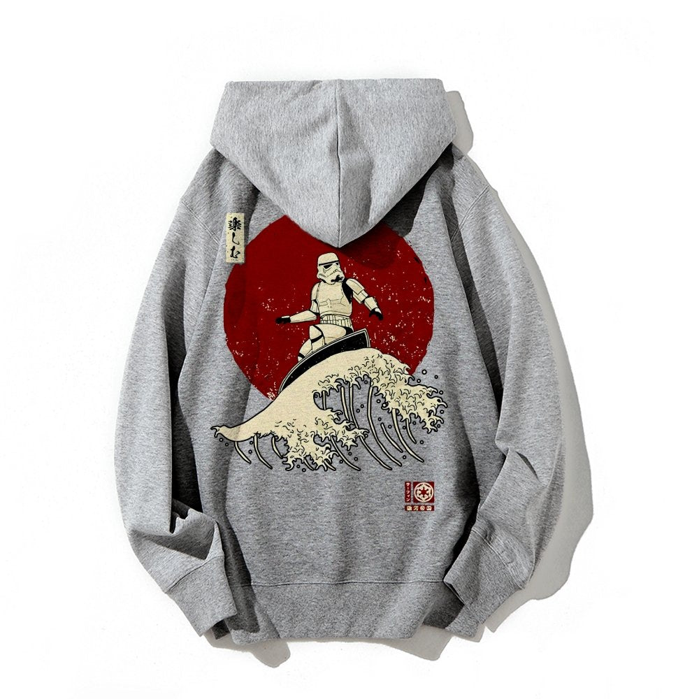 Cosmic Wave Printed Back Unisex Cotton Hoodie