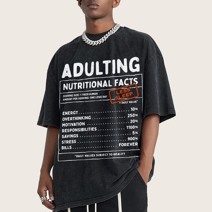 Adulting Facts Vintage Distressed T-shirt