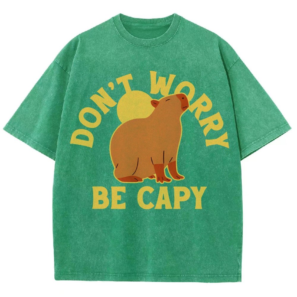 Don't Worry Be Capy Vintage Distressed T-shirt