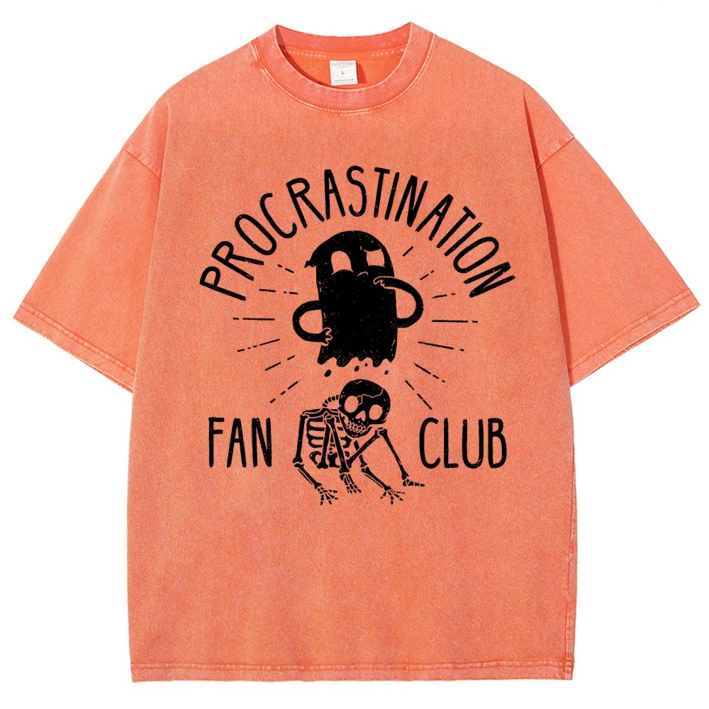 Procrastination Fan Club Vintage Distressed T-shirt