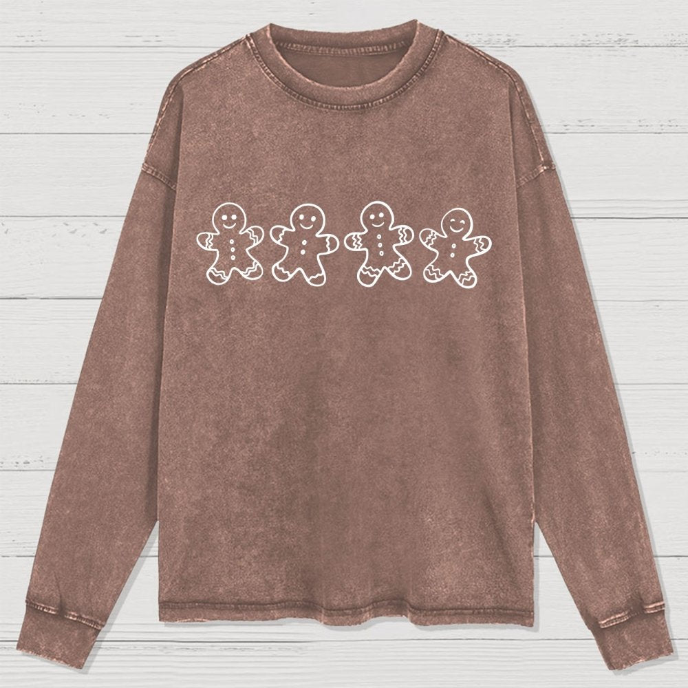 Christmas Gingerbread Cookies Washed Long Sleeve Tee