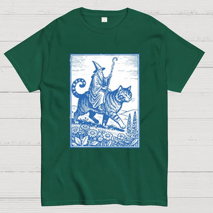 Wizard Cat Rider Geek T-Shirt